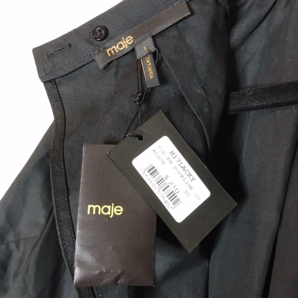 NWT Maje Black Open Back Blouse - Picture 6 of 6